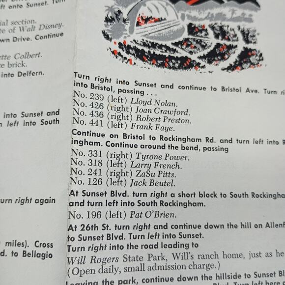 VTG Hollywood Movie Star Homes Sightseeing Map All Year Club California CA 1957 - Picture 16 of 16